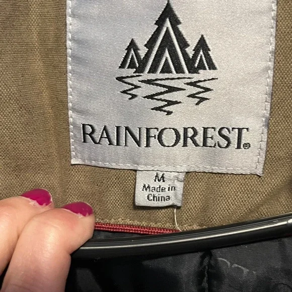 RAINFOREST Men's Utility Jacket Olive Military Style Button Up Barn Cores Size M - Picture 8 of 14